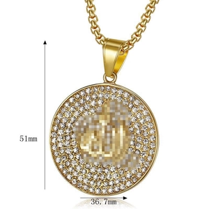 Detailansicht des goldbeschichteten Anhängers mit Maßen 51 mm mal 36,7 mm