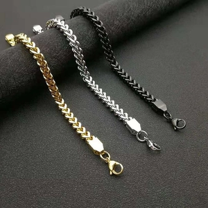 Hip Hop Men Stainless Steel Dragon Bone Chain Bracelet Vacuum Gold Plated Geometric Curb Link Bracelet Jewelry Gift
