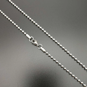 Punk silver stainless steel 3mm ball chain necklace with lobster clasp closure