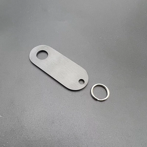 Brushed stainless steel motorcycle bell hanger mount plate with key ring in silver