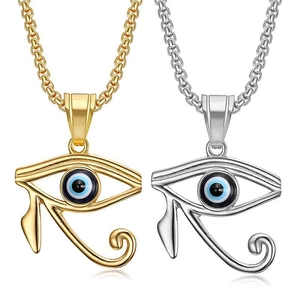 Edelstahl Auge Des Horus Anhänger Halskette Für Damen Herren Gold Silber Altägyptisches Böses Auge Mystischer Schmuck