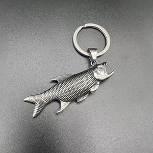 Vintage Stainless Steel Fish Shaped Bottle Opener Keychain For Fishing Enthusiasts Men Women Durable Metal Keyring Bag Charm