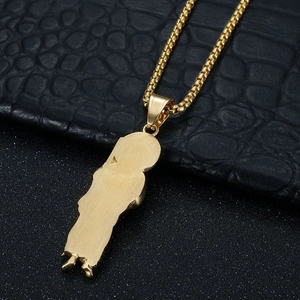 Polished gold plated St. Jude silhouette pendant necklace with a durable box chain