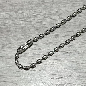 Punk style 3mm stainless steel bead chain necklace with metal lobster connector clasp