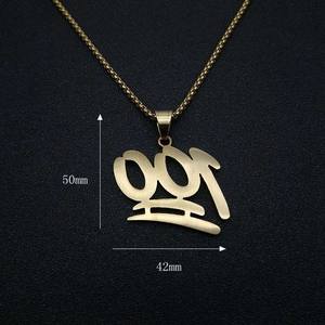 Detailansicht des 50mm Gold Hip-Hop 100 Anhängers mit Maßen und quadratischer Boxkette