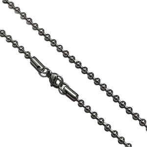 Gunmetal stainless steel ball chain necklace with 3mm beads and lobster clasp closure