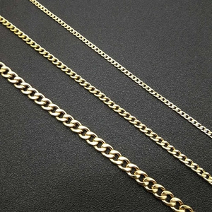 Gold-plated stainless steel Cuban link chains for men in three different widths