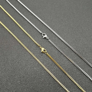 Polished gold and silver box chain necklaces with durable lobster clasps for daily wear