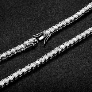 Klassische vergoldete Kupfer Tennis-Kette mit Zirkonia-Mikropflasterung für Herren
