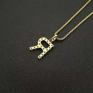 Gold-plated 316L stainless steel necklace with sparkling pavé AAA zircon letter D pendant
