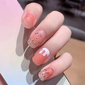 Sweet Orange Ice Cream Strawberry Pattern Nail Stickers Self Adhesive Full Cover Removable Cute Nail Wraps For Women
