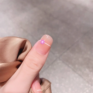 Waterproof nude pink gel nail stickers with floral accents and elegant white French lines