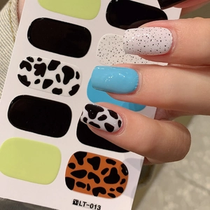 Vibrant Leopard Print Self-Adhesive Nail Stickers Animal Pattern Cow Print DIY Nail Art Decals For Women Fashion Manicure Decoration