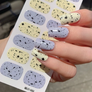 Easter Theme Nail Stickers Speckled Polka Dot Quail Egg Pattern Self Adhesive Waterproof Nail Art Decals For Women DIY Manicure LT-052