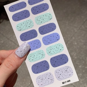 Easter polka dot self-adhesive nail stickers in purple and mint green set LT-065