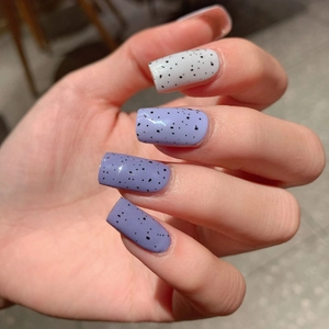 Easter dot nail stickers with quail egg pattern in lavender and grey colors