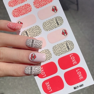 Valentine's Day Heart Polka Dot Nail Stickers Waterproof Self-adhesive YOU&ME LOVE Pattern DIY Manicure Decals For Women