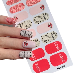 Valentine's Day heart and polka dot self-adhesive nail art stickers set LT-057