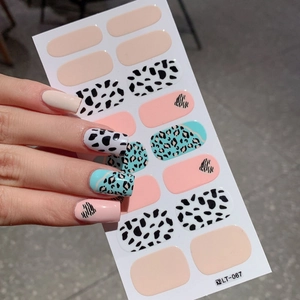 Valentine heart and animal print nail wrap stickers with mixed patterns set LT-067