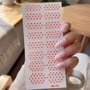 Minimalist Art Nail Stickers Heart Pattern Polka Dot For Valentine Day DIY Manicure Decor Simple Style Plastic Nail Wraps