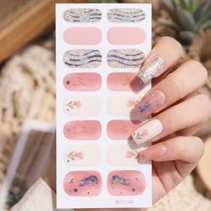 Minimalist Floral Nail Stickers Waterproof Long Lasting Flower Pattern Printed DIY Nail Art Polish Wraps For Women Daily Decor