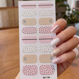 Minimalist Line Pattern Nail Wraps Abstract Heart Polka Dot Decorative Self Adhesive Nail Stickers For Women Manicure Art