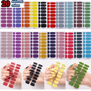 20 color waterproof solid nail polish wraps with model numbers and hand display