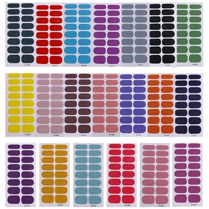 Waterproof solid color nail polish stickers set with 14 pieces in various vibrant shades