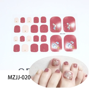 Detailed 5D rhinestone toenail stickers featuring star sequins and colorful shell patterns