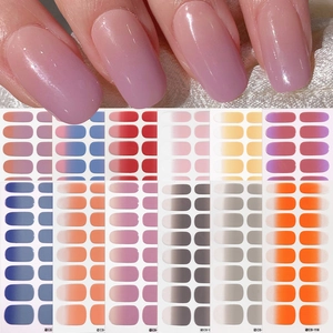 12-pack gradient nail art sticker set with pink-purple ombre finish and varied colors