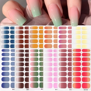 Gradient Nail Stickers Resin Waterproof Nail Wraps For Women DIY Manicure Art Decoration INS Style Long Lasting Nail Art Stickers Set With Files