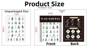 Detail showing 3D matte white elk and snowflake nail decals for Christmas manicure decoration