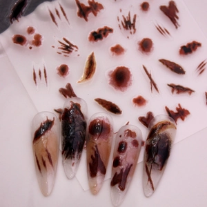 Autocollants ongles Halloween réalistes avec blessures sanglantes et cicatrices DIY