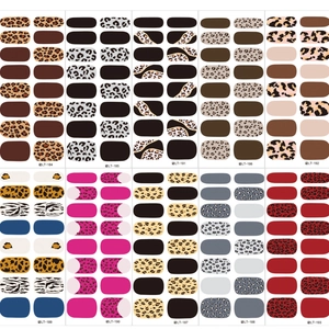 Animal print nail sticker set featuring leopard and zebra patterns in 10 different styles