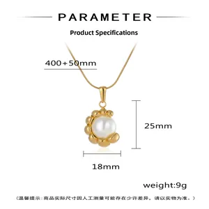 Détails du collier pendentif perle avec dimensions et spécifications techniques