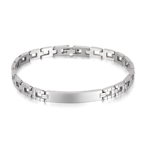 Bracelet Homme en Acier Inoxydable Personnalisé Poli Plaque ID Mode Tendance Style Bracelet de Montre Chaîne Bijoux Géométriques
