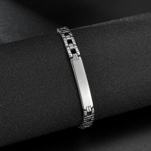 Bracelet d'identité poli pour homme en acier inoxydable avec chaîne style bracelet montre