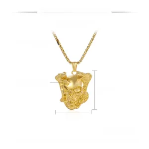 Detailed dimensions of the python skull pendant with 550mm chain specifications
