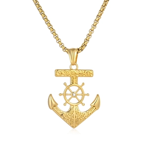Collana Con Ciondolo Timone Ancora Nautica Medievale Da Uomo Acciaio Al Titanio Strass Vichingo Vela Gioielli Vintage Di Tendenza