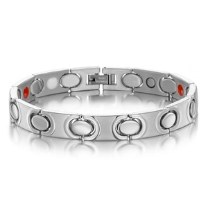 Gepolijste 18K goud magnetische therapie roestvrijstalen armband voor gezondheid