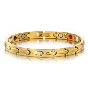 Mode Gold Edelstahl Magnettherapie Armband Wassertropfen Pfeil Gliederkette Gesundheitspflege Trendiger Schmuck Für Damen Herren