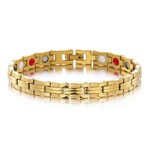 Mode Titanstahl Magnettherapie Armband Gehämmerte Textur Gold Silber Plattiert Energie Gesundheit Schmuck Armreif Für Unisex
