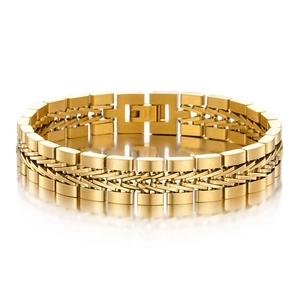 Men Retro Stainless Steel Braided Link Bracelet Industrial Style Waterproof Metal Chain Bangle For Men Jewelry Gift