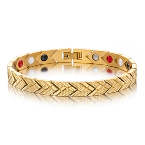 Arrow Shape Magnetic Therapy Bracelet For Men Women Titanium Steel IP Gold Plated Geometric Health Link Chain Bracelet