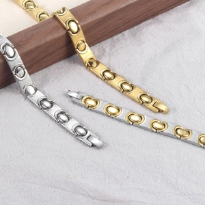 Elegante 18K goud en zilveren ovale kraal magnetische armband voor zakelijke mode