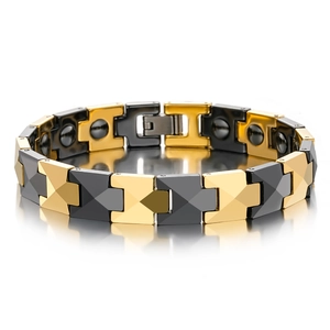 Modern Geometric Ceramic Magnetic Bracelet For Men Women Health Therapy Hematite Linked Bracelet Minimalist Fashion Jewelry