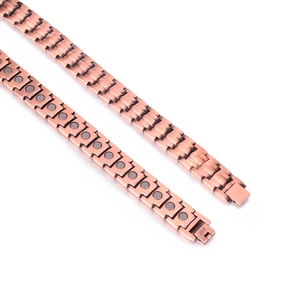 Men's magnetic pure copper healing bracelet with turtle back design and double magnets