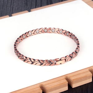 Magnettherapie-Armband aus Kupfer mit Schwalbenmuster und sicherem Faltverschluss