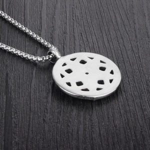 Men hip hop multi-layer pentagram hollow pendant with silver round box chain necklace