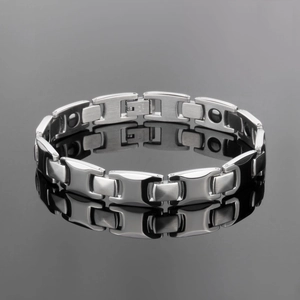 Minimalist Titanium Steel Magnetic Bracelet For Men Women Health Therapy Couple Jewelry Polished Geometric Chain Bracelet